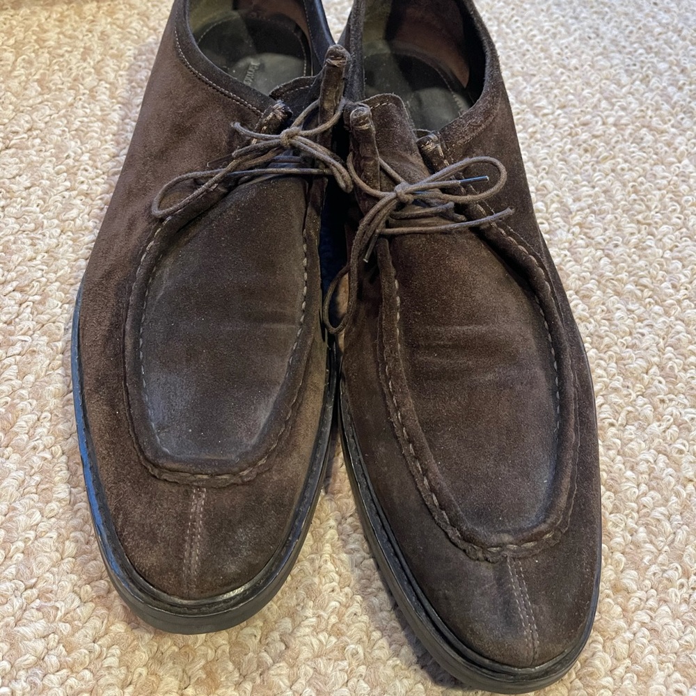 Ermenegildo Zegna men’s brown suede shoe